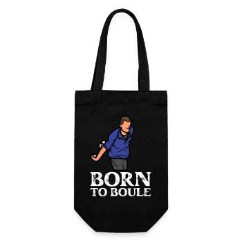 Born to Boule saying for boules and petanque - Gift Bag for Bottles - black - Front