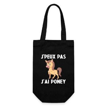 Je Peux Pas J'ai Poney - Sac à bouteille - noir - Devant