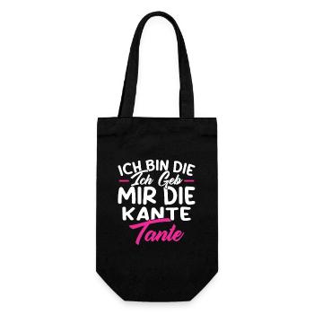 Verrückte Kante Tante Patentante Geschenkidee - Geschenkbeutel für Flaschen - Schwarz - Vorne
