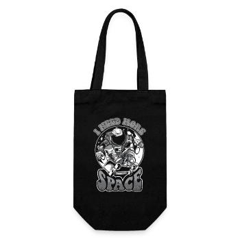 I Need More Space Kosmonaut Raumschiff Taikonaut - Geschenkbeutel für Flaschen - Schwarz - Vorne