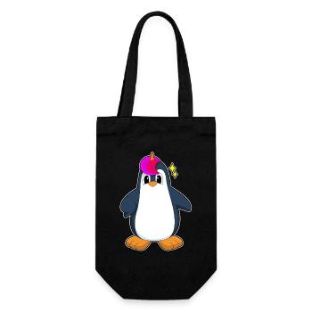 Pinguin Einhorn - Geschenkbeutel für Flaschen - Schwarz - Vorne
