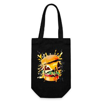 Cheeseburger Burger Liebhaber - Geschenkbeutel für Flaschen - Schwarz - Vorne