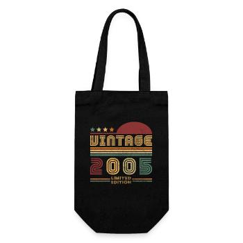 Retro Vintage 2005 Anniversary of 2005 - Gift Bag for Bottles - black - Front