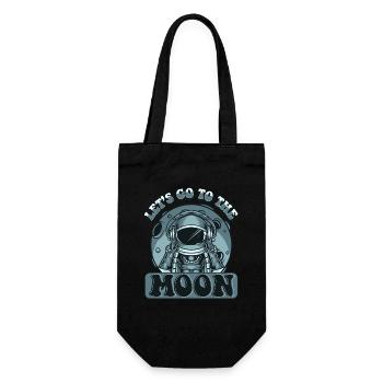 Let's Go To The Moon Taikonaut Kosmonaut Astronaut - Geschenkbeutel für Flaschen - Schwarz - Vorne