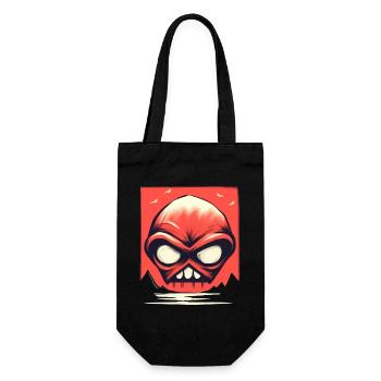Japanese Red Sun: Alien Head - Gift Bag for Bottles - black - Front