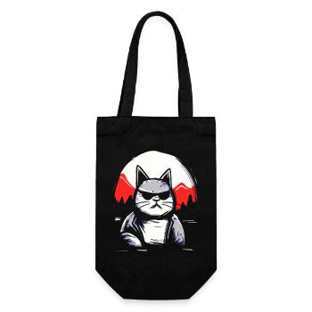 Japanese Red Sun: Cool Sunglasses Cat - Gift Bag for Bottles - black - Front