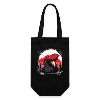 Soleil rouge japonais : Perroquet pirate cool - Sac à bouteille - noir - Devant