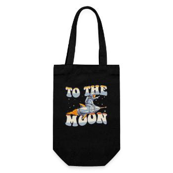To The Moon Spaceship Taikonaut Cosmonaut - Gift Bag for Bottles - black - Front