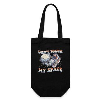 Don't Touch My Space Taikonaut Kosmonaut Astronaut - Geschenkbeutel für Flaschen - Schwarz - Vorne