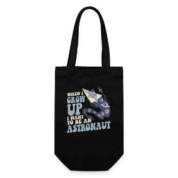 When I Grow Up I Want To Be An Astronaut - Gift Bag for Bottles - black - Front