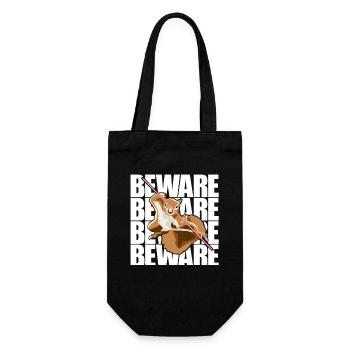 Attention Écureuil Gris Écureuil Renard Écureuil - Sac à bouteille - noir - Devant