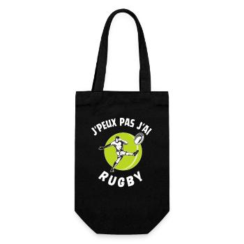 Je Peux Pas J'ai Rugby cadeau humoristique drôle - Sac à bouteille - noir - Devant