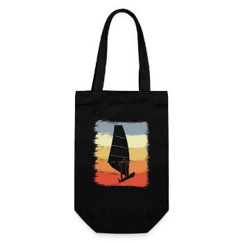 Vintage Windsurfer - Geschenkbeutel für Flaschen - Schwarz - Vorne
