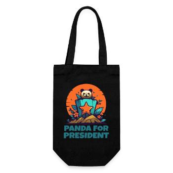 Panda for President - Gift Bag for Bottles - black - Front
