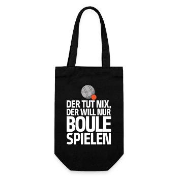 Der tut nix der will nur Boule spielen Petanque - Geschenkbeutel für Flaschen - Schwarz - Vorne