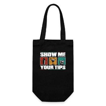 Show Me Your Tips Barmann Bartender Mixologist - Geschenkbeutel für Flaschen - Schwarz - Vorne