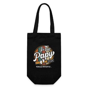 Futur Papy 2024 Cadeau annonce grossesse Homme - Sac à bouteille - noir - Devant