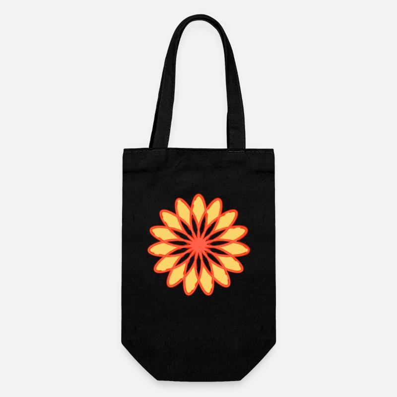 Fleur rouge - Sac à bouteille - noir