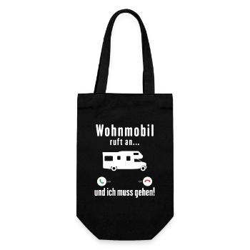 wohnmobil ruft an und ich muss gehen - Geschenkbeutel für Flaschen - Schwarz - Vorne
