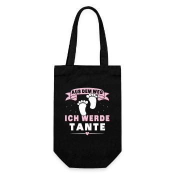 Aus dem Weg ich werde Tante für Schwangerschünen - Geschenkbeutel für Flaschen - Schwarz - Vorne