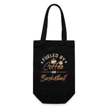 Fueled by Coffee and Basketball Basketballspieler - Geschenkbeutel für Flaschen - Schwarz - Vorne