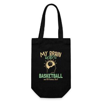 My Brain is 95% Basketball Basketballkorb - Geschenkbeutel für Flaschen - Schwarz - Vorne