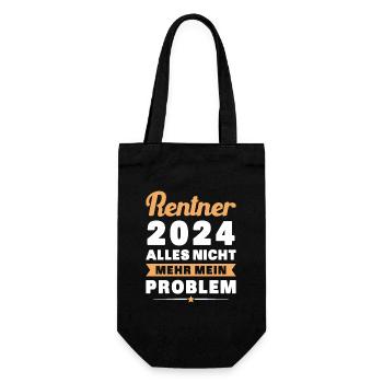 Rentner 2024 Rente Humor Ruhestand - Geschenkbeutel für Flaschen - Schwarz - Vorne