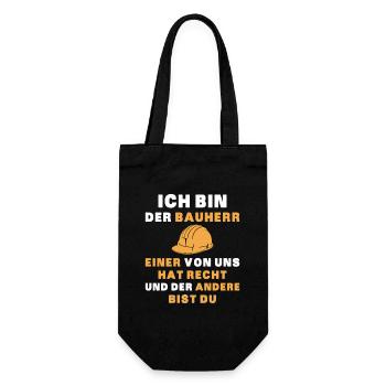 Bauherr Hausbau Hauskauf - Geschenkbeutel für Flaschen - Schwarz - Vorne