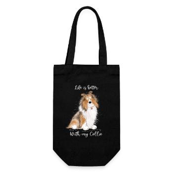 Collie Dogs Saying Collie Rough I Longhair Collie - Sac à bouteille - noir - Devant