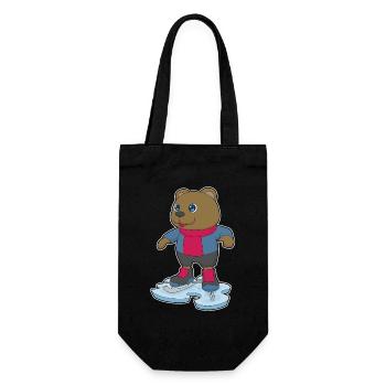 Bear Ice Skating Skates - Gift Bag for Bottles - black - Front