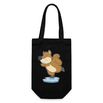 Eichhörnchen Eislaufen Schlittschuhe - Geschenkbeutel für Flaschen - Schwarz - Vorne