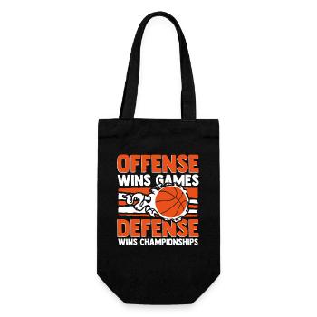 Offense Wins Games Defense Wins Championships - Geschenkbeutel für Flaschen - Schwarz - Vorne