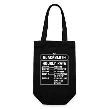 Blacksmith Hourly Rate Blacksmith Forging Schmied - Gift Bag for Bottles - black - Front