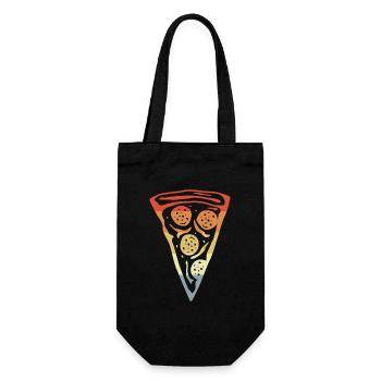 Retro slice of pizza - Gift Bag for Bottles - black - Front