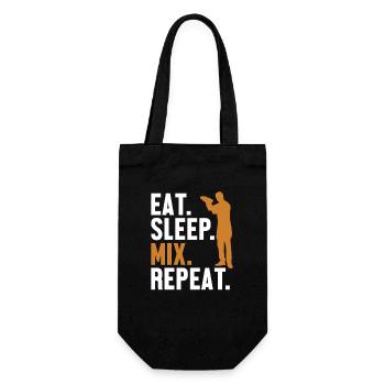 Eat Sleep Mix Repeat Bartender Mixologist Barmann - Geschenkbeutel für Flaschen - Schwarz - Vorne
