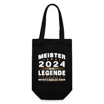 Meister 2024 Die Legende Betritt Das Gelände - Geschenkbeutel für Flaschen - Schwarz - Vorne