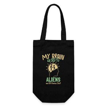 My Brain is 95% Aliens Ufo Conspiracy - Gift Bag for Bottles - black - Front