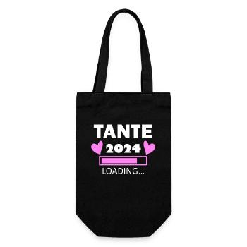 Tante 2024 - Tante werden - Tante loading 2024 - Geschenkbeutel für Flaschen - Schwarz - Vorne