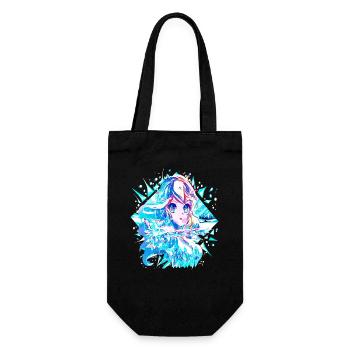 Anime Schneekönigin Eisprinzessin - Geschenkbeutel für Flaschen - Schwarz - Vorne