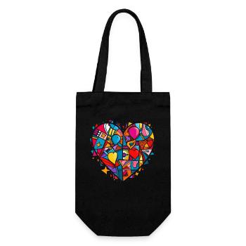 Ein Herz in einem Herz der Liebe - Geschenkbeutel für Flaschen - Schwarz - Vorne