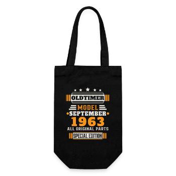 Oldtimer September 1963 Geburtstag Geschenk - Geschenkbeutel für Flaschen - Schwarz - Vorne