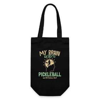 My Brain is 95% Pickleball Pickleballprofi - Gift Bag for Bottles - black - Front