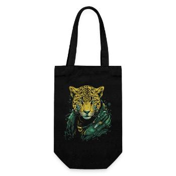 A cool leopard - Gift Bag for Bottles - black - Front
