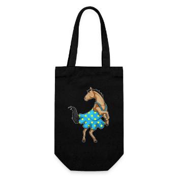 Pferd Polka Dots Kleid - Geschenkbeutel für Flaschen - Schwarz - Vorne