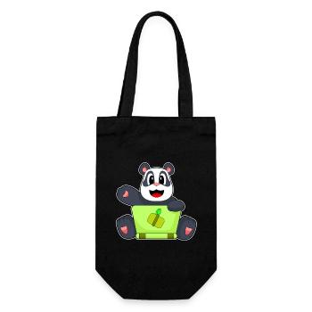 Panda Laptop - Gift Bag for Bottles - black - Front