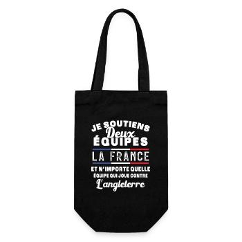 Je soutiens deux équipes la France - Sac à bouteille - noir - Devant