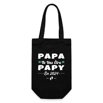 Futur Grand Père Papa Tu Vas Être Papy 2024 - Sac à bouteille - noir - Devant