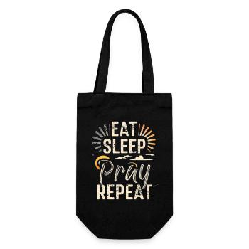 Eat Sleep Pray Repeat Vintage Sunrise - Gift Bag for Bottles - black - Front