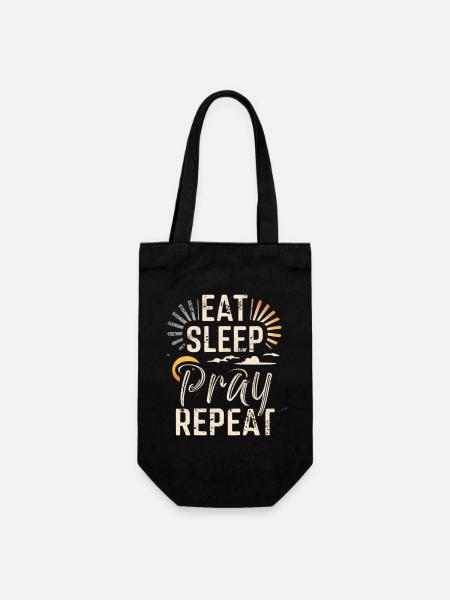 Eat Sleep Pray Repeat Vintage Sunrise - Geschenkbeutel für Flaschen - Schwarz