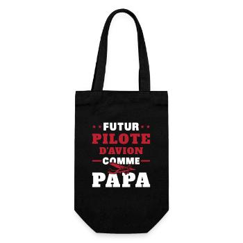 Futur Pilote d'avion comme Papa - Sac à bouteille - noir - Devant